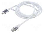Cable | USB 3.1 | RJ45 plug,USB C plug | nickel plated | 3m | white