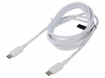 Cable | USB 2.0 | USB C plug,both sides | nickel plated | 2m | white