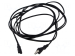 Cable | 2x0.75mm2 | IEC C7 female,JIS 8303 plug | PVC | 5m | black | 7A