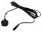 Cable | 2x0.75mm2 | BS 1363 (G) plug,IEC C7 female | PVC | 5m | black