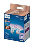 Philips Smart WiZ 50W GU10 gudrā LED spuldze  GLASS 2200-6500K RGB 2PF/6 929003772341 8720169296763
