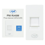 Internet socket PNI RJ45M modular, CAT5, CAT6, recessed mounting, white