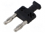 Adapter | black | 60VDC | 32A | banana 4mm socket,banana 4mm plug x2
