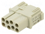 Connector: HDC | contact insert | female | MIXO | PIN: 8 | 16A | 600V