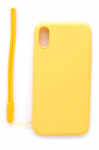Back panel cover Evelatus Apple iPhone X/XS Soft Touch Silicone Case with Strap Yellow