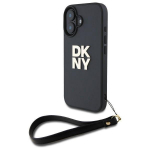 Other Phone Accessory DKNY  DKNY Wrist Strap Stock Logo iPhone 16 Case - Black