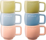STAUB Set of 6 Ceramic Mugs - Multicolor, 100 ml