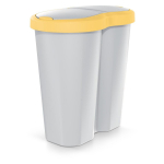 Uued tooted // Kosz na śmieci Compacta R Duo, Ż&oacute;łty/popielaty, pojemność 40L, Jedna komora, Dwie pokrywki, NDRF40-1215C_427C