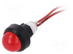 Indicator: LED | prominent | 230VAC | Cutout: &Oslash;13mm | 300mm leads
