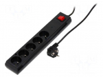 Plug socket strip: protective | Sockets: 5 | 230VAC | 10A