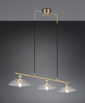 Trio Eluna pendant 3-pc E27 antique brass/transparent gaismeklis R36523004 4017807682526