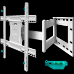 ONKRON Full Motion TV Wall Mount for 40 to 75-inch Flat Panel TVs Digital Panels 68,2 kg, White