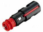 Cigarette lighter plug | screw terminal | 8A | Sup.volt: 12&divide;24VDC
