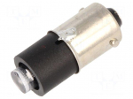 LED lamp | BA9S | red | 230VAC | No.of diodes: 1 | 5mm | Bulb: T3 1/4