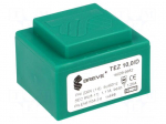 Transformer: encapsulated | 10VA | 230VAC | 9V | 1111.1mA | IP00 | 280g