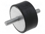 Vibration damper | M10 | &Oslash;: 60mm | rubber | L: 30mm | Thread len: 28mm