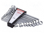 Wrench: ring-set | double-sided,bent | Chrom-vanadium steel