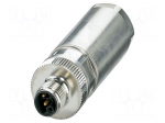 Connector: M12 | plug | PIN: 4 | 63V | straight | IP65 | push-lock | 16A