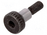 Shoulder screw | Mat: steel | Thread len: 7mm | Thread: M3 | Cut: imbus