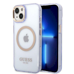 Guess GUHMP14SHTCMU Hardcase Gold Outline Translucent MagS for iPhone 14 / 15 6.1" / purple
