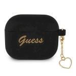 Guess GUA3LSCHSK AirPods 3 cover Silicone Charm Heart Collection / black