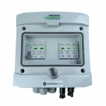 Switchgear attached DCAC hermetic IP65 EMITTER with Noark 1000V type 2 DC surge arrester, 1 x PV string, 1 x MPPT // og. AC Noark Type 2, 16A 1-F