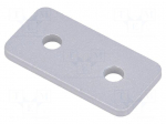Flat bar | for profiles | W: 20mm | L: 40mm | steel | Colour: silver