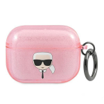 Karl Lagerfeld KLAPUKHGP AirPods Procover Glitter Karl`s Head / pink