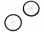 Wheel | white | Shaft: D spring | Pcs: 2 | push-in | &Oslash;: 80mm | W: 10mm