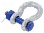 Dee shackle | steel | for rope | zinc | Size: 10mm,3/8"