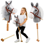 M&auml;nguala | PC | Konsoolid | Tarvikud // M&auml;nguasjad ja m&auml;ngud lastele // Hobby Horse Koń Na Kiju Głowa Konia Dźwięki Galopu Rżenia Szary 100 cm