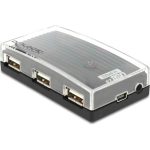 DELOCK 4-pordiline USB-jaotur USB, Black, v&auml;lise toiteplokiga