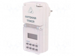 Programmable time switch | Range: 1min&divide;7days | 230VAC | IP44