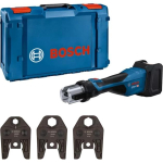 Bosch Powertools cordless pressing tool GPT 18V-32 Professional solo, 18Volt, Kit SV (blue, without battery and charger, 3 standard SV pressing jaws, in L-BOXX)