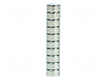 Magnet: permanent | NdFeB | 10N | &Oslash;: 6mm | H: 3mm | Plating: nickel | disk