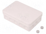Enclosure: junction box | X: 85mm | Y: 130mm | Z: 37mm | polypropylene