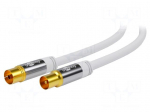 Cable | 75&Omega; | 3m | coaxial 9.5mm socket,coaxial 9.5mm plug | white