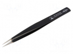 Tweezers | 130mm | Blades: straight | Blade tip shape: sharp | V: ESD