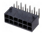 Socket | wire-board | male | Mega-Fit | 5.7mm | PIN: 12 | Layout: 2x6 | 23A