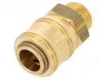 Quick connection coupling EURO | Mat: brass | Ext.thread: 3/8"