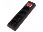 Connector: AC supply | female | splitter | 2P+PE | 250VAC | 16A | black