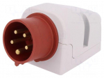 Connector: AC supply 3-phase | socket | male | 16A | 400VAC | IEC 60309