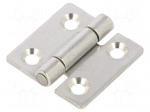 Hinge | Width: 30mm | stainless steel | H: 30mm | Holes pitch: 18/18mm