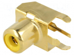 Socket | RCA | female | angled 90&deg; | THT | brass | gold-plated | on PCBs