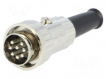 Plug | DIN | male | with strain relief | PIN: 8 | Layout: 270&deg; | straight