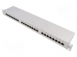 Patch panel | RJ45 | Cat: 6 | RACK | Colour: grey | Number of ports: 24