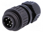 Connector: circular | plug | male | IP67 | CA | PIN: 7(6+1) | 6+PE | 250V