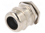 Cable gland | M25 | 1,5 | IP68 | Mat: brass | Body plating: nickel