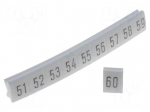 Markers for rail connectors | Label symbol: 51-60 | push-in | 5mm