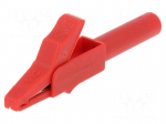 Crocodile clip | 15A | red | 4mm | Conform to: EN61010 300VCAT II